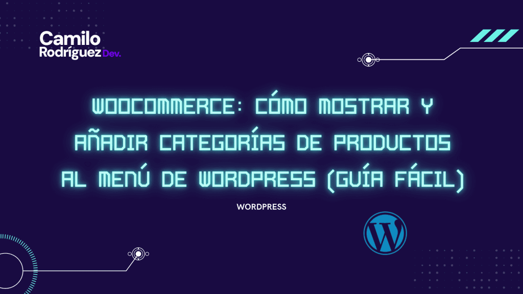 WooCommerce Añadir categorías a menú