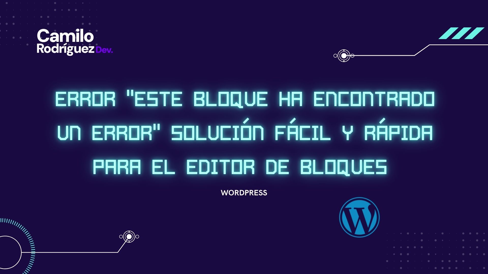 Error "Este bloque ha encontrado un error" en WordPress