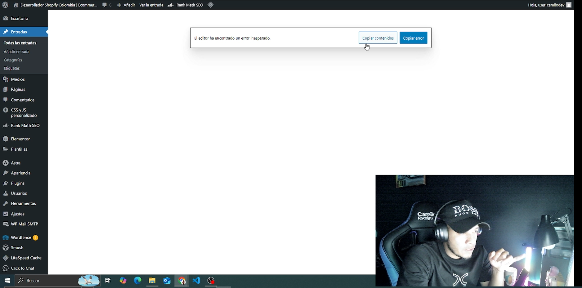 Error WordPress Error editor de bloques